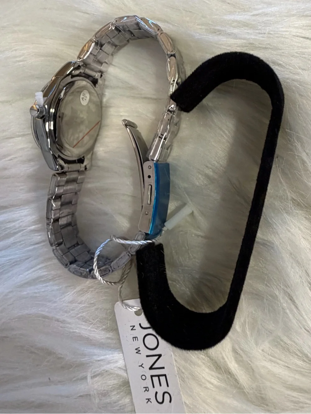 Jones New York Women’s Silver Stainless Steel Black Dial Quartz Watch NWT